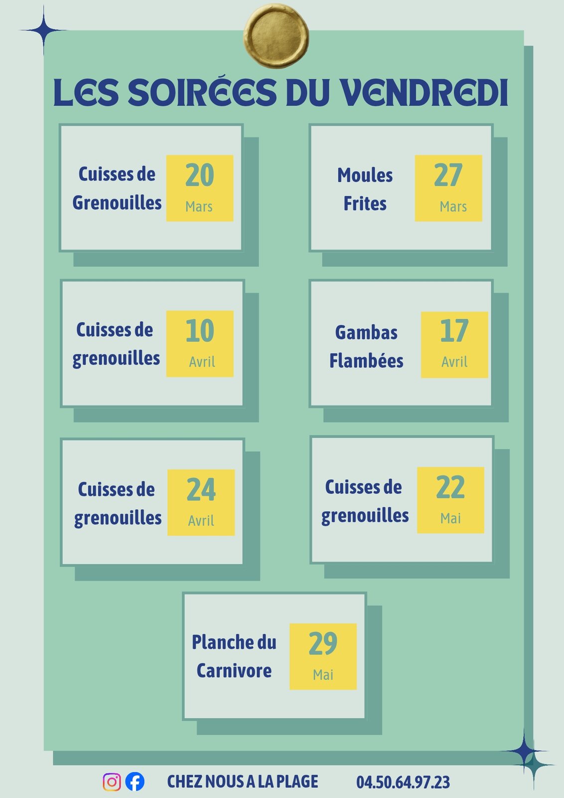 Soirées à thème les vendredis - Chez Nous à la Plage